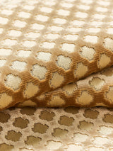 Scalamandre Pomfret | Silk Coffee On Beige Fabric