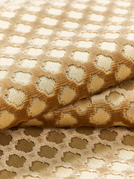 Scalamandre Pomfret | Silk Coffee On Beige Fabric