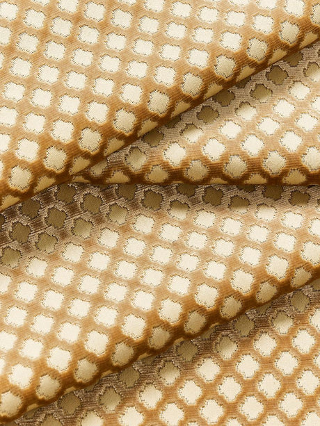 Scalamandre Pomfret | Silk Coffee On Beige Fabric