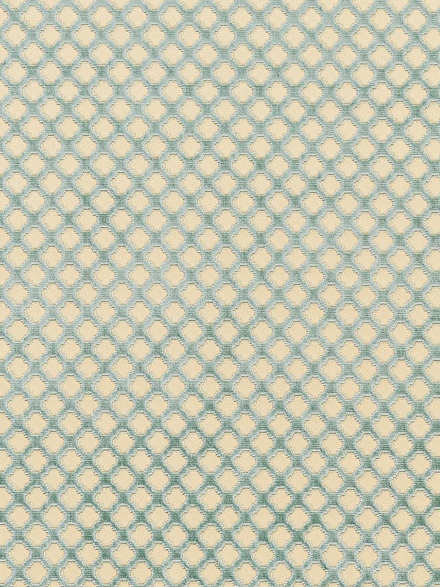 Scalamandre Pomfret | Silk Blue On Beige Fabric