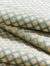Scalamandre Pomfret | Silk Blue On Beige Fabric