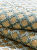 Scalamandre Pomfret | Silk Blue On Beige Fabric