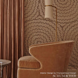 Schumacher Feather Bloom Sisal Golden Plum Wallpaper