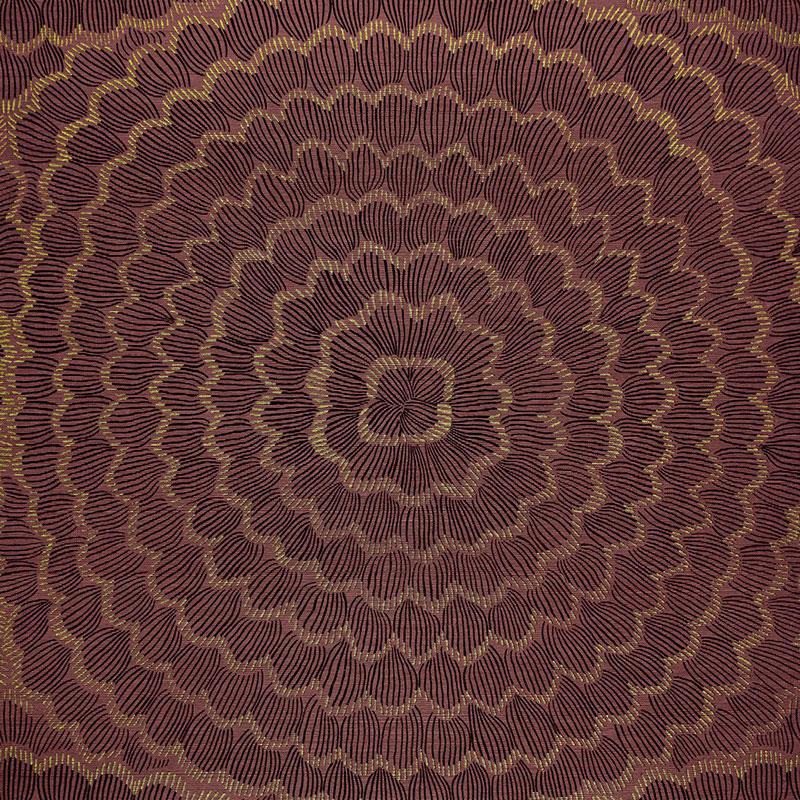 Schumacher Feather Bloom Sisal Golden Plum Wallpaper