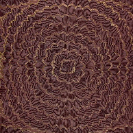 Schumacher Feather Bloom Sisal Golden Plum Wallpaper