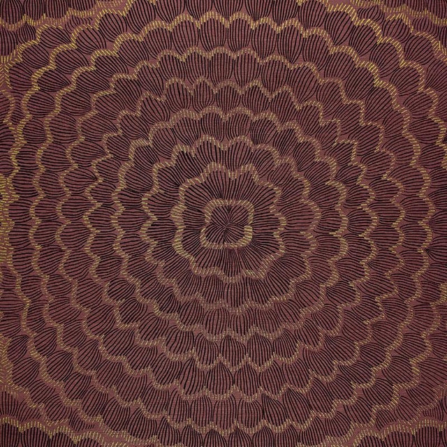 Schumacher Feather Bloom Sisal Golden Plum Wallpaper