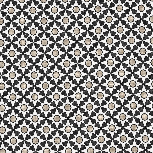 Schumacher Serendipity Black & Taupe Fabric