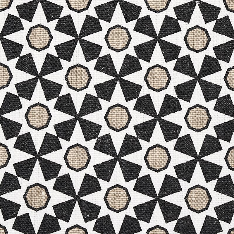 Schumacher Serendipity Black & Taupe Fabric