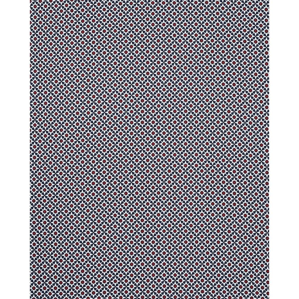 Schumacher Serendipity Navy & Red Fabric