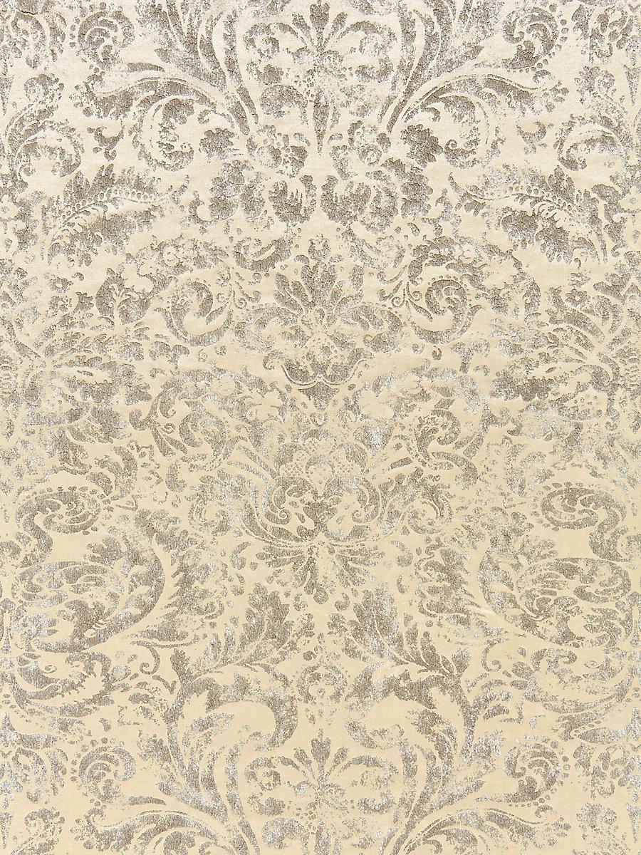 Scalamandre Palladio Velvet Damask Antique Silver Fabric