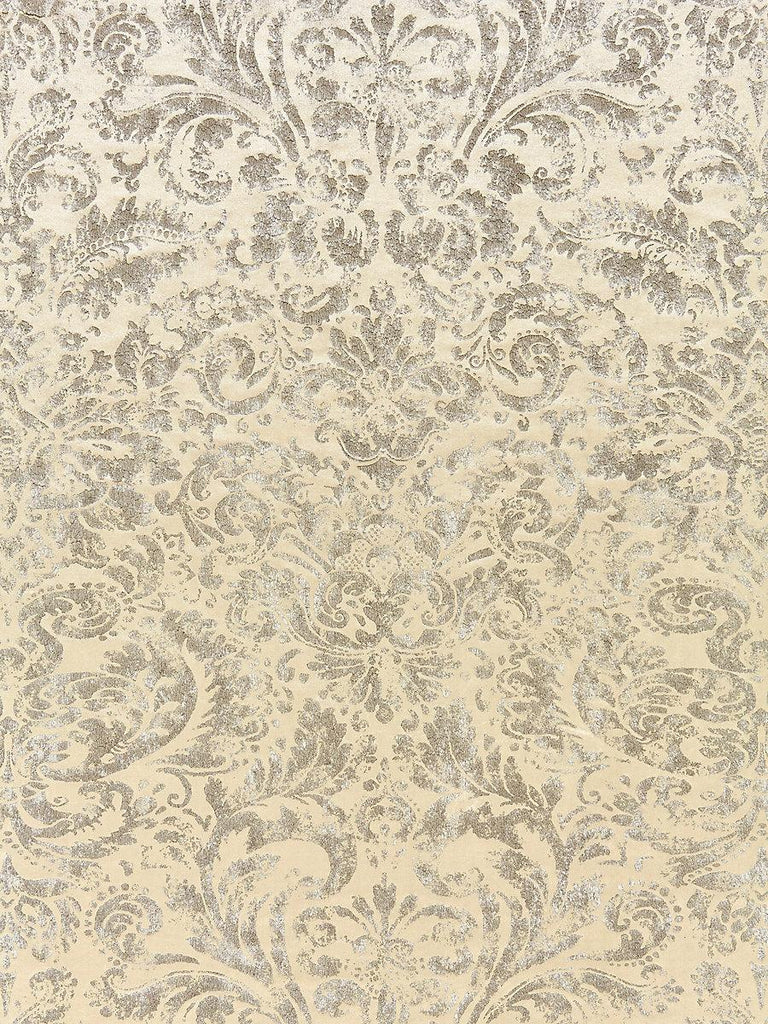 Scalamandre Palladio Velvet Damask Antique Silver Fabric
