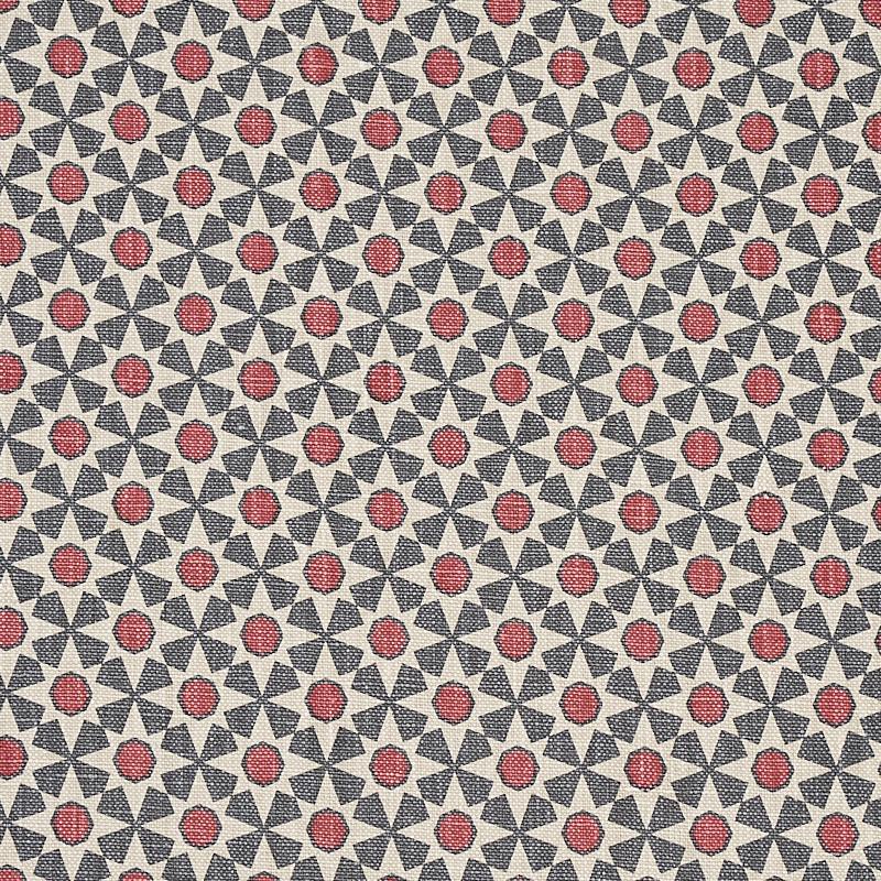 Schumacher Serendipity Slate & Rouge Fabric