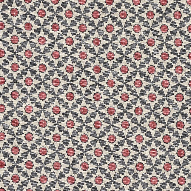Schumacher Serendipity Slate & Rouge Fabric