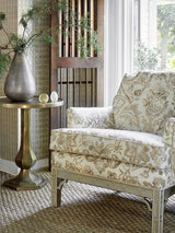 Scalamandre Mansfield Damask Print Ivory & Burnished Gold Fabric