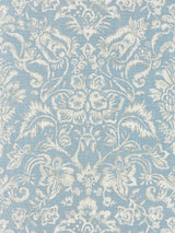 Scalamandre Mansfield Damask Print Bluestone & Silver Fabric