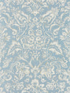 Scalamandre Mansfield Damask Print Bluestone & Silver Fabric