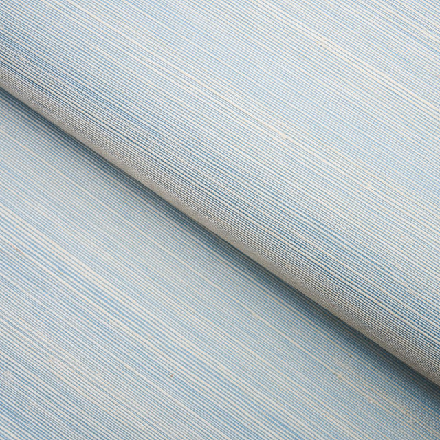 Schumacher Haiku Sisal Cerulean Wallpaper