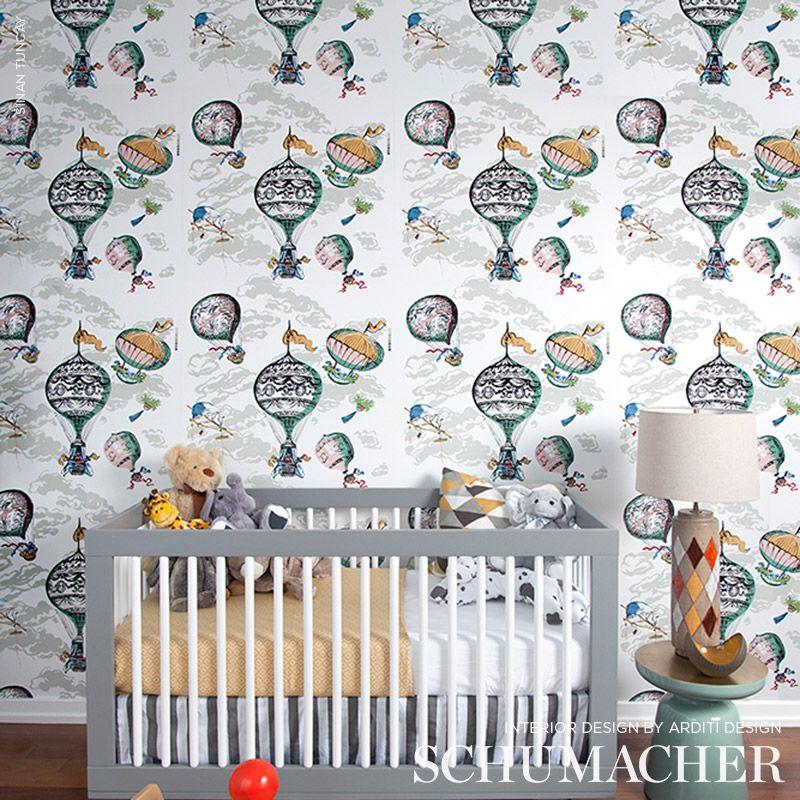 Schumacher Balloons Multi Wallpaper