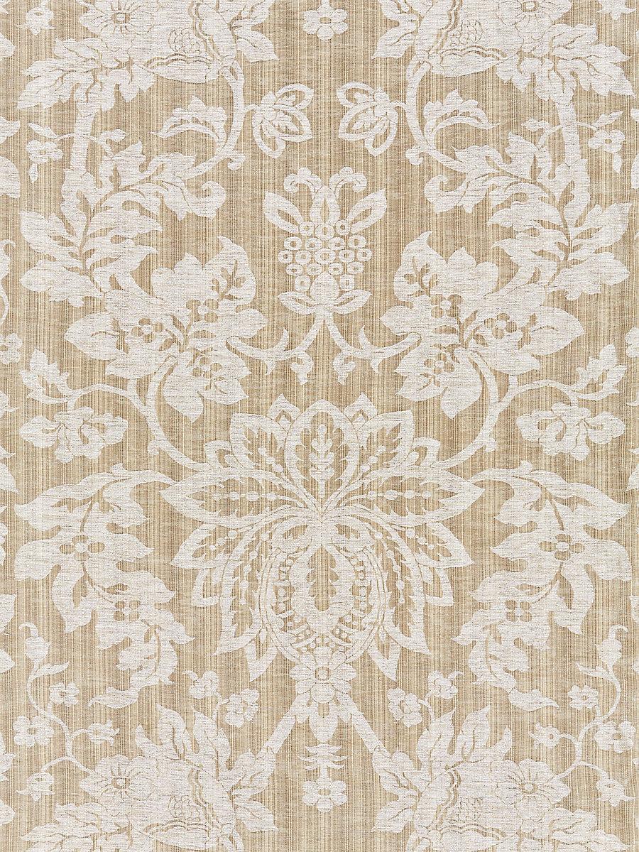 Scalamandre Metalline Damask Flax Fabric