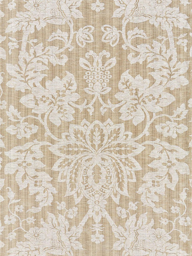 Scalamandre Metalline Damask Flax Fabric