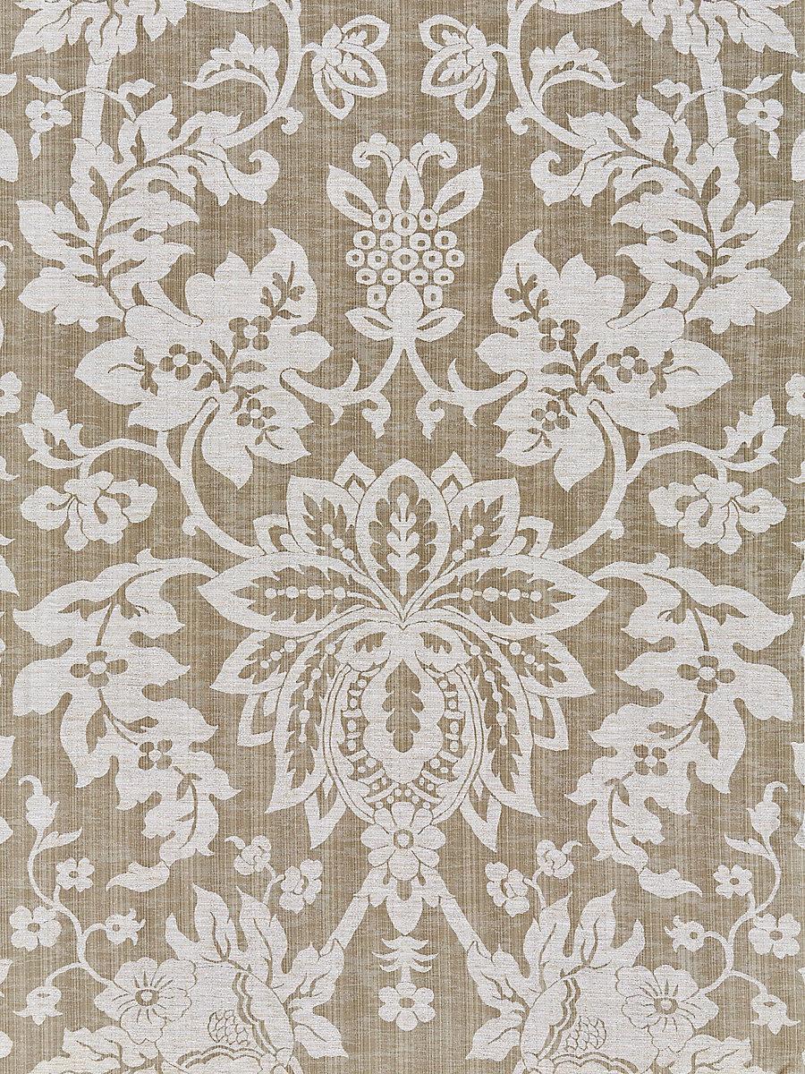 Scalamandre Metalline Damask Smoke Fabric