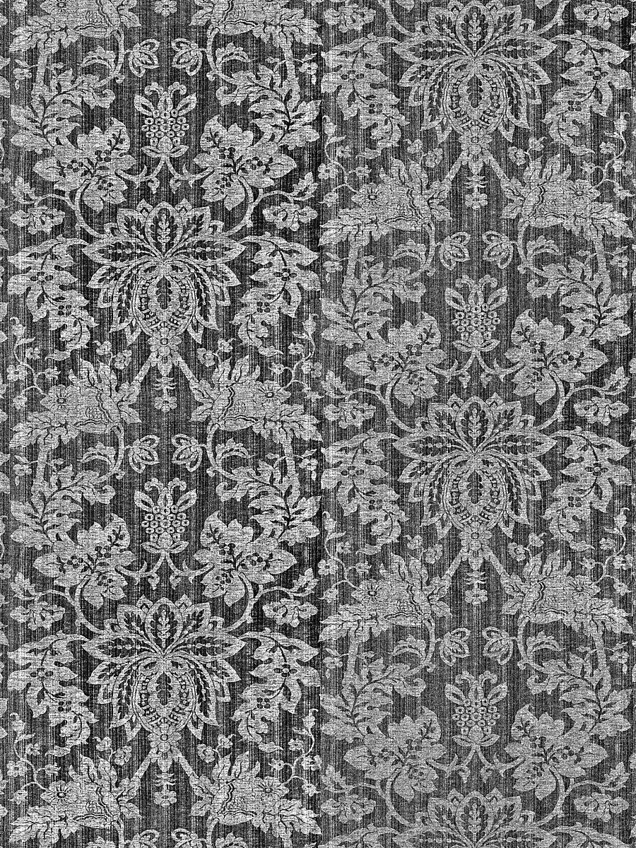 Scalamandre Metalline Damask Smoke Fabric