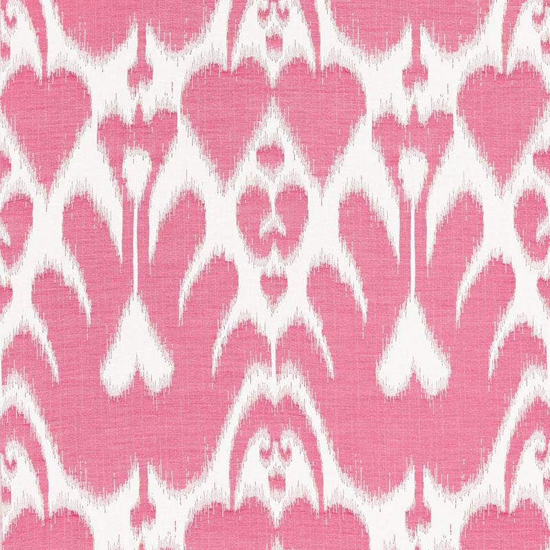 Schumacher Lela Cotton Ikat Berry Fabric