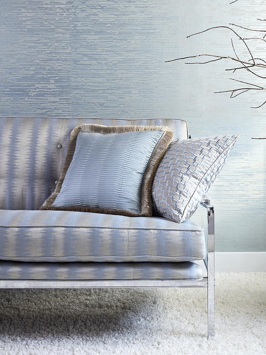 Scalamandre Konya Ikat Stripe Bluestone Fabric
