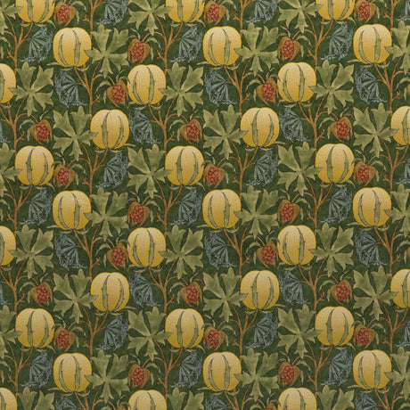 G P & J Baker PUMPKINS VELVET GREEN/TERRACOTTA Fabric
