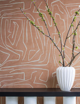 Lee Jofa GRAFFITO SALMON/CREAM Wallpaper