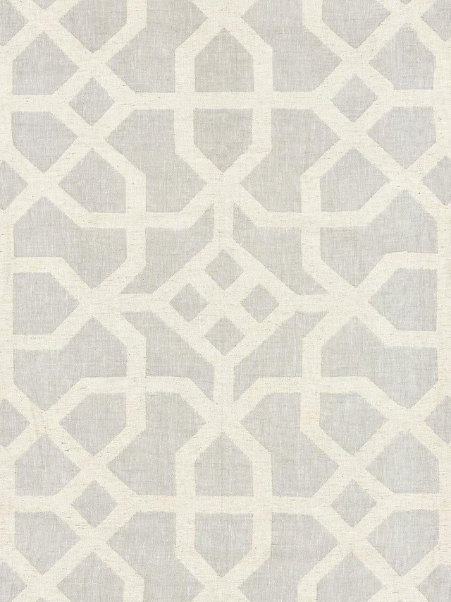 Scalamandre Linen Lattice Nickel & Greige Fabric