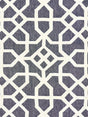 Scalamandre Linen Lattice Indigo & Greige Fabric