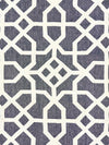 Scalamandre Linen Lattice Indigo & Greige Fabric