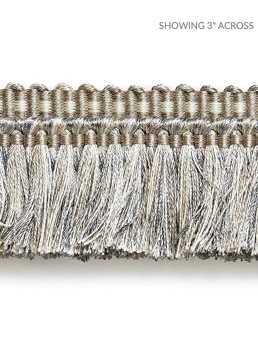 Scalamandre Shimmer Brush Fringe Silver Grey Trim