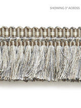 Scalamandre Shimmer Brush Fringe Silver Grey Trim