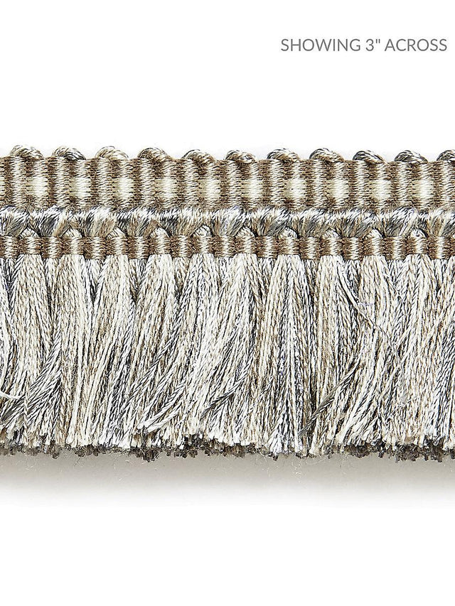 Scalamandre Shimmer Brush Fringe Silver Grey Trim