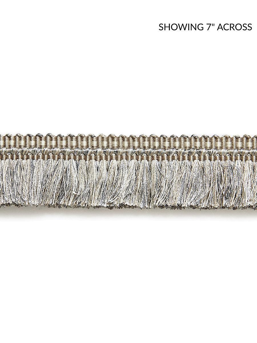 Scalamandre Shimmer Brush Fringe Silver Grey Trim