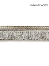 Scalamandre Shimmer Brush Fringe Silver Grey Trim