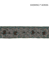 Scalamandre Zardozi Velvet Tape Mineral & Pewter Trim