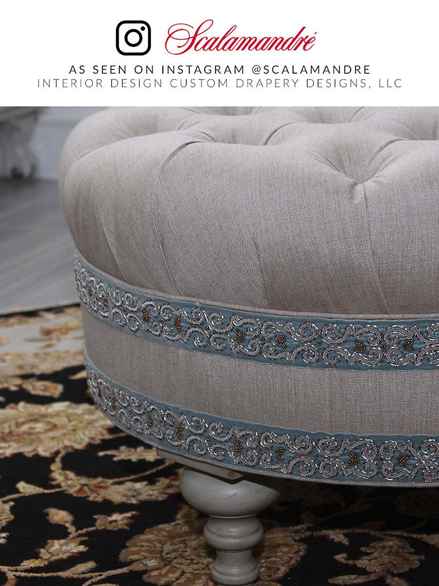 Scalamandre Zardozi Velvet Tape Mineral & Pewter Trim