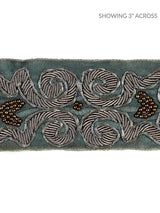 Scalamandre Zardozi Velvet Tape Mineral & Pewter Trim