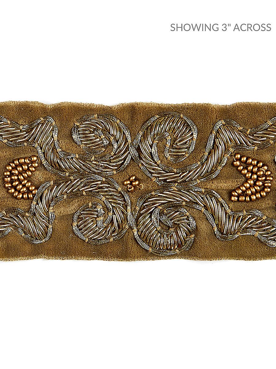 Scalamandre Zardozi Velvet Tape Burnished Gold Trim