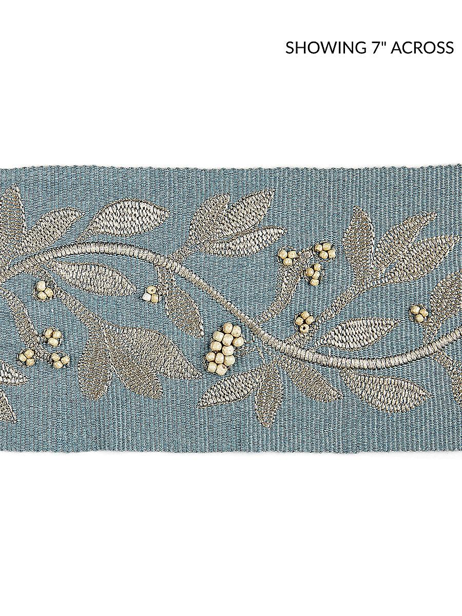 Scalamandre Laurel Embroidered Tape Bluestone Trim