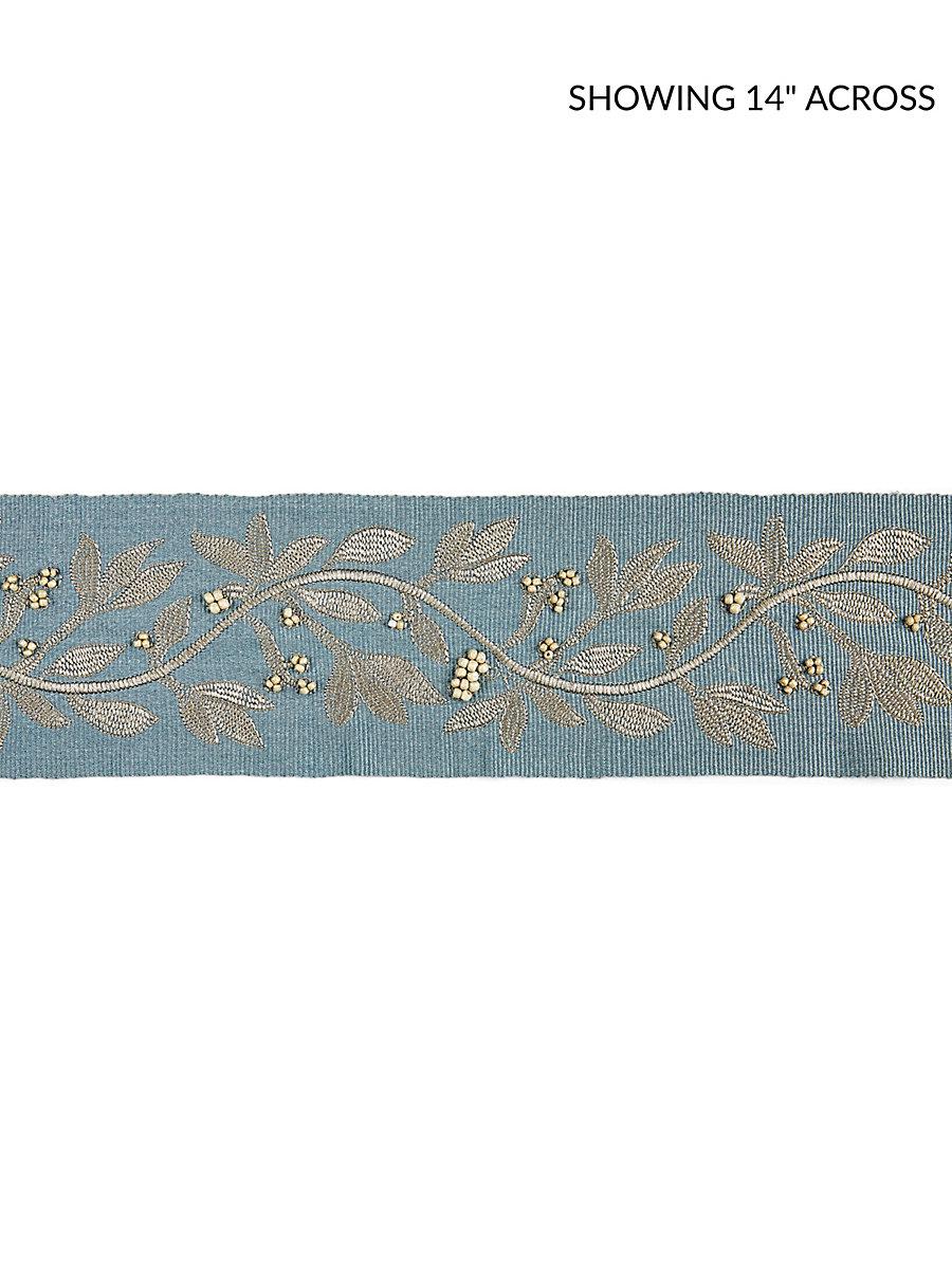 Scalamandre Laurel Embroidered Tape Bluestone Trim