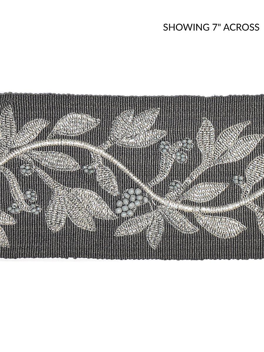 Scalamandre Laurel Embroidered Tape Charcoal Trim