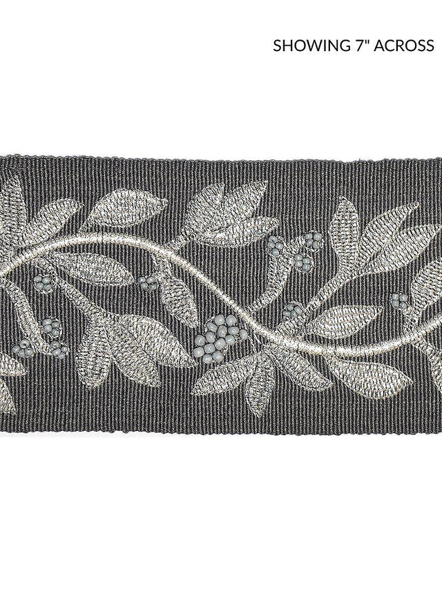 Scalamandre Laurel Embroidered Tape Charcoal Trim