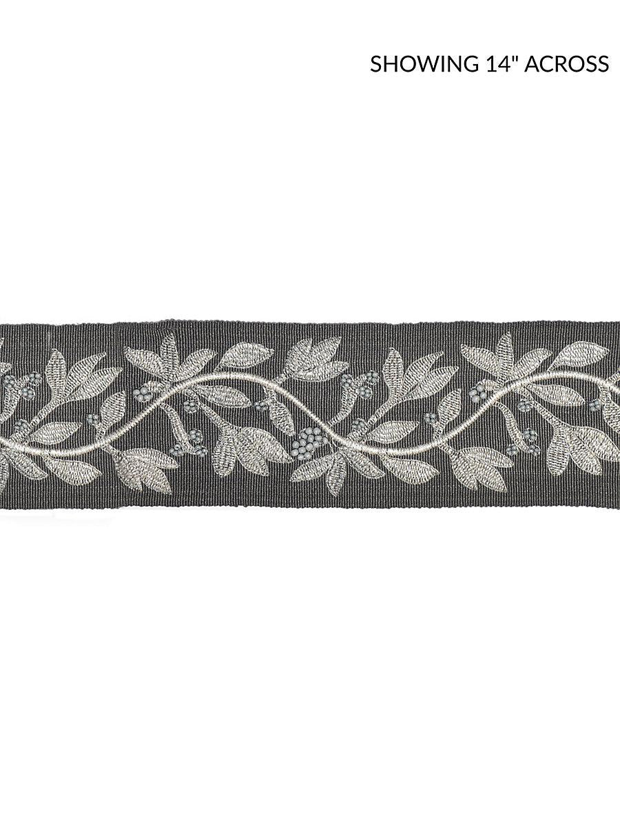 Scalamandre Laurel Embroidered Tape Charcoal Trim