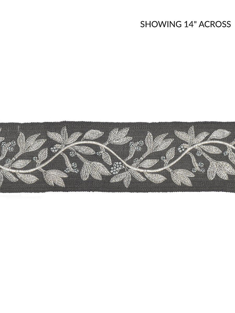 Scalamandre LAUREL EMBROIDERED TAPE CHARCOAL Trim