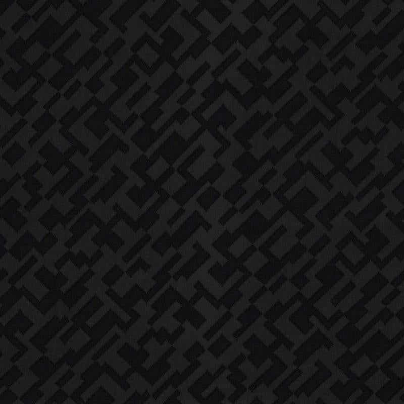 Schumacher Salon Matelass Satin Ebony Fabric