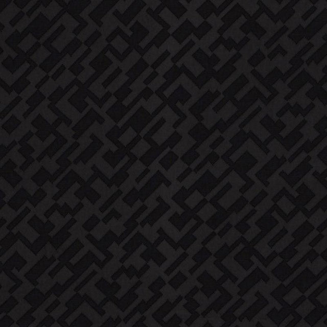 Schumacher Salon Matelass Satin Ebony Fabric